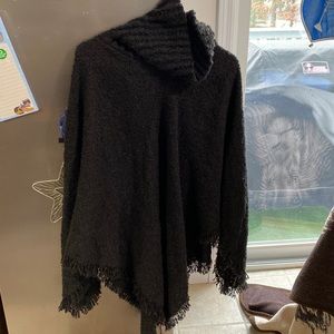 Shawl black size small, medium, so soft with a. Put on your head cowl neck